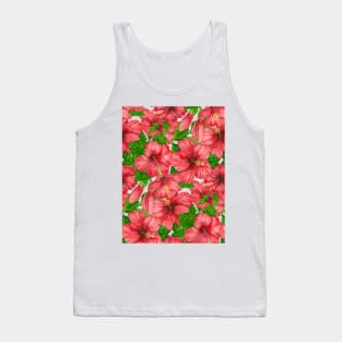 Red hibiscus pattern II Tank Top